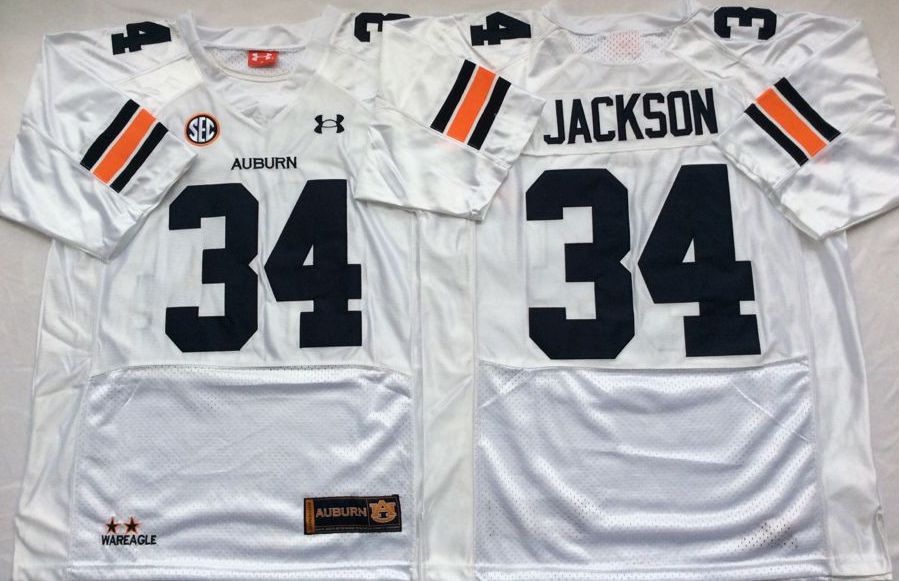 Men Auburn Tigers 34 Jackson White 2025 NCAA Jersey style 1